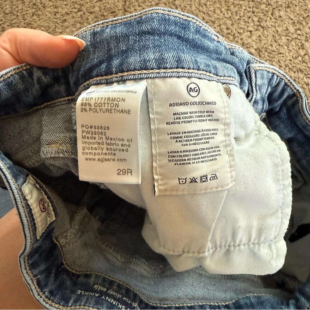 AG Denim Jeans Farrah High Rise Skinny Ankle Jeans Women’s Size 29R - Picture 8 of 15